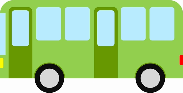 緑のバスのイラスト